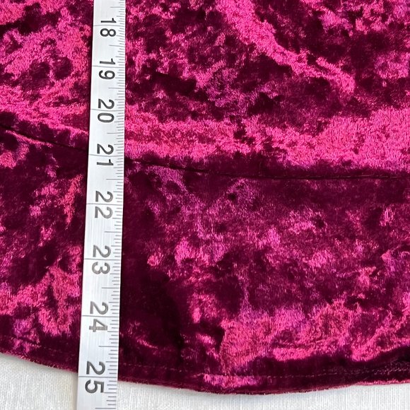 Zac & Rachel Women's Top Pink Velvet 3/4 Ruffle Sleeve Blouse Size PXL - Picture 7 of 8